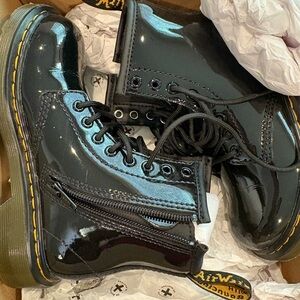 Dr. Martens Shiny Black Kids Boots
